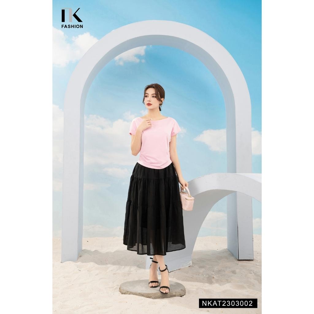 Áo Cổ Thuyền Xếp Gấu NK FASHION Thiết Kế Basic Chất Vải Nhập Hàn Cao Cấp Thoáng Mát Không Nhăn NKAT2303002