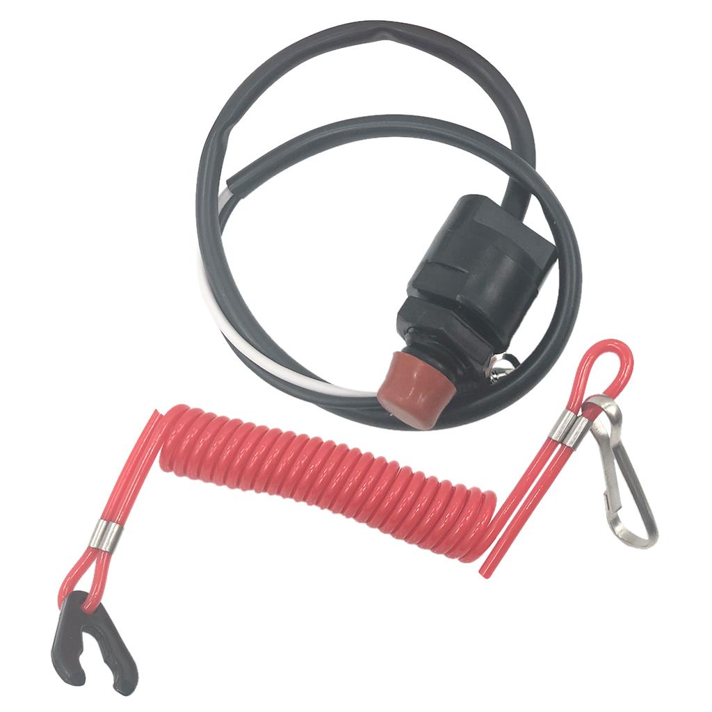 Alloy 2-Stroke/4-Stroke Outboard Kill Stop Switch with Safety Tether Cord