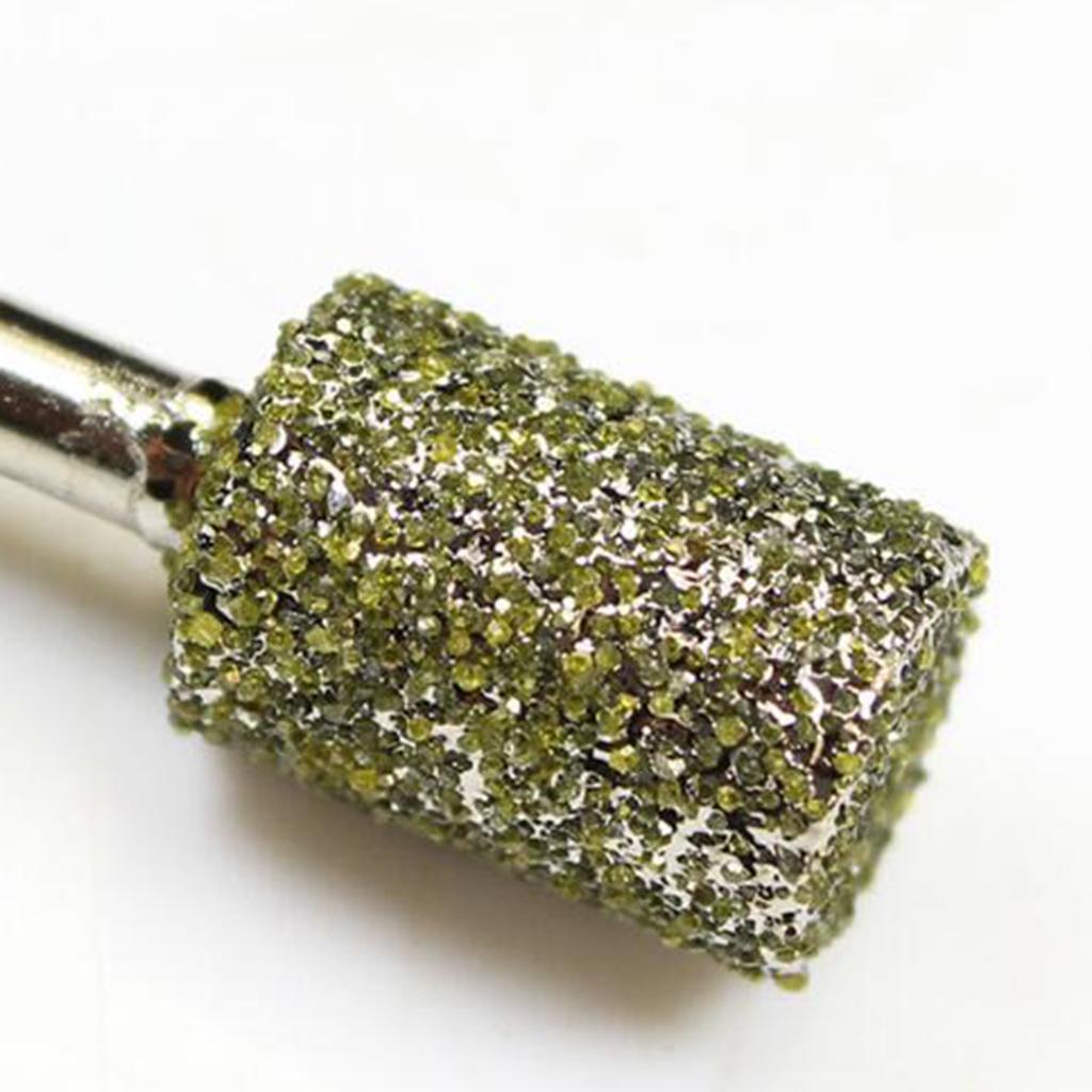 2pcs Diamond Coated Head Mounted Points Abrasive Cylinder Grinding Bit 12mm