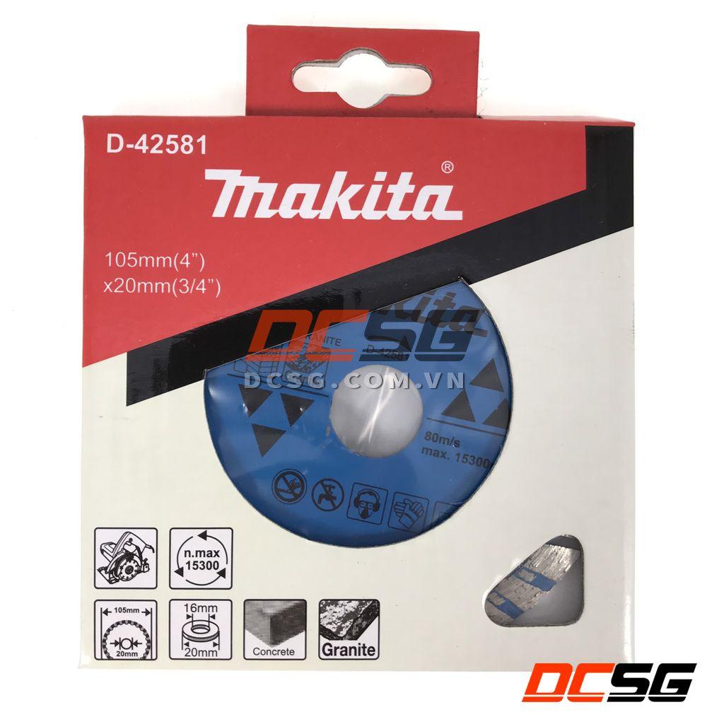 Đĩa cắt kim cương cho bê tông/ đá Granite 105x20/16mm Makita D-42581 | DCSG