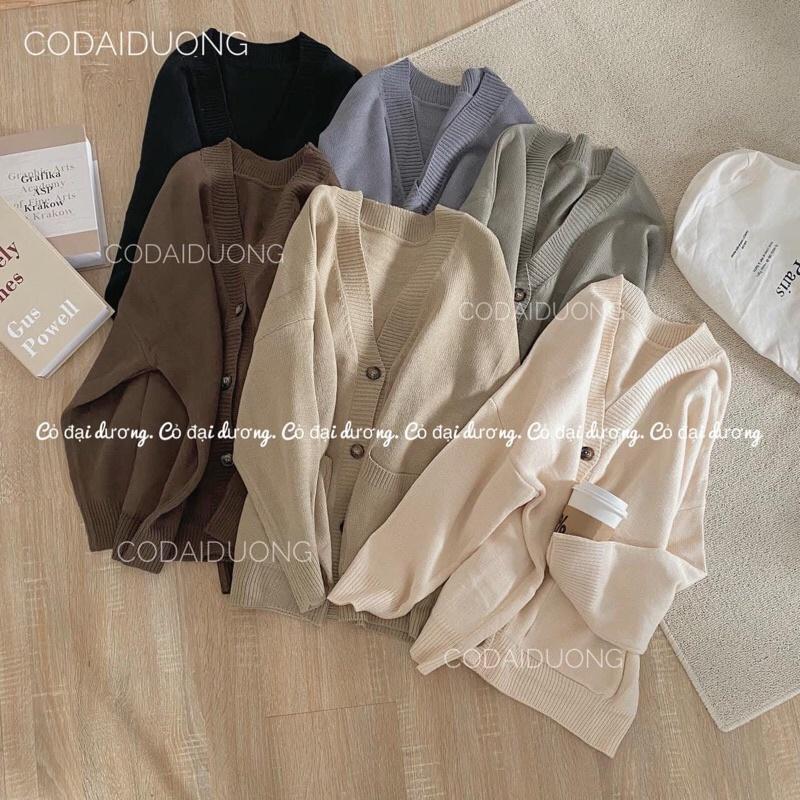 áo len cadigan trơn mã A85 - 5(xanh rêu),freesize dưới 65kg
