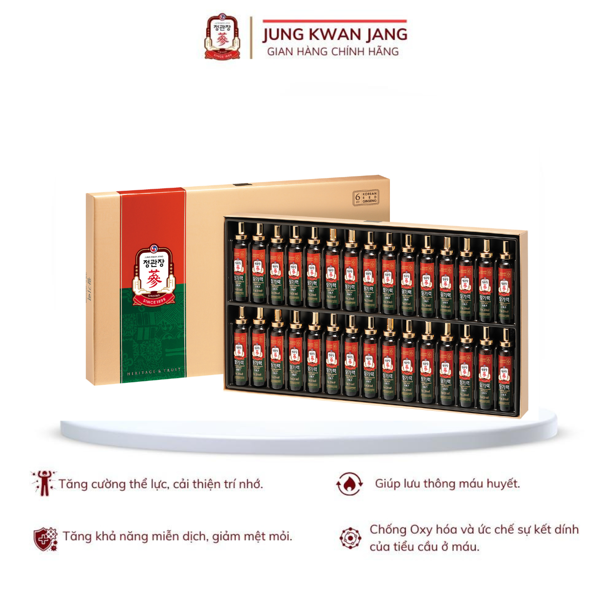 Nước Hồng Sâm Hàn Quốc Cao Cấp KGC Jung Kwan Jang Vital Tonic Hwal Gi Ruk (20ml x 30 Ống)