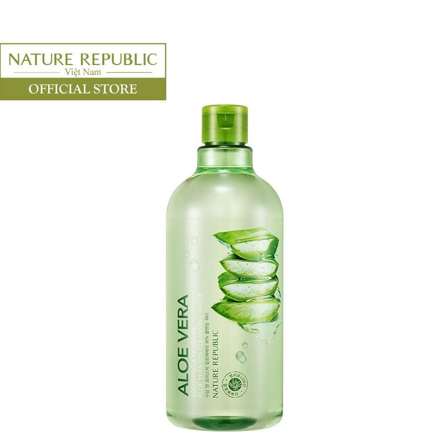 Nước tẩy trang Lô hội NATURE REPUBLIC Soothing &amp; Moisture Aloe Vera 92% Cleansing Water 500ml