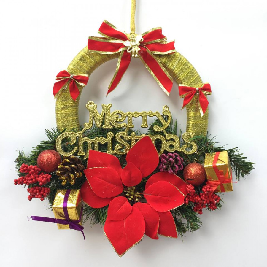 Vòng nguyệt quế trang trí Noel 38 x 38cm  (giao mẫu ngẫu nhiên)