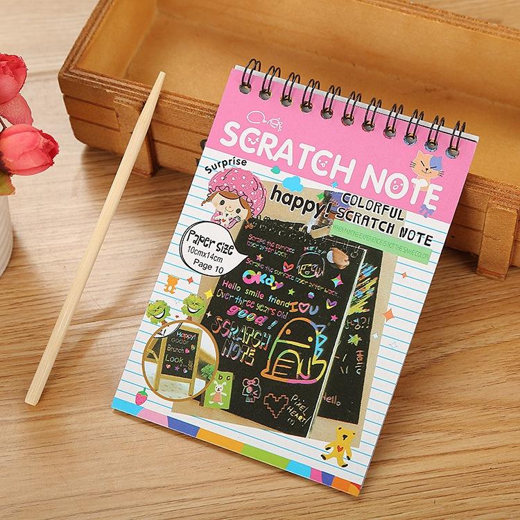 Sổ vẽ ma thuật cầu vồng Scratch Note kích thước A6 10 x 14cm TY0174