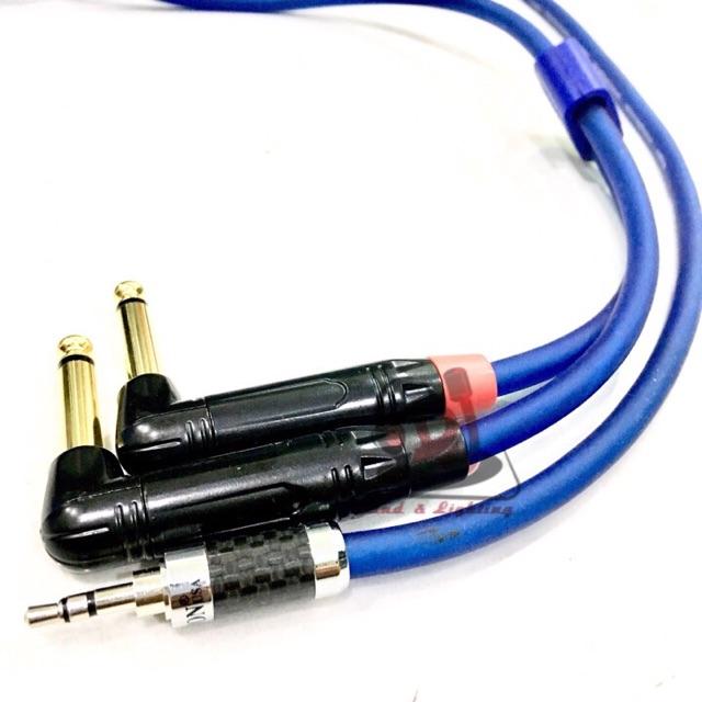 Dây Jack 3.5mm ra 2 Jack 6.3mm dây phát nhạc