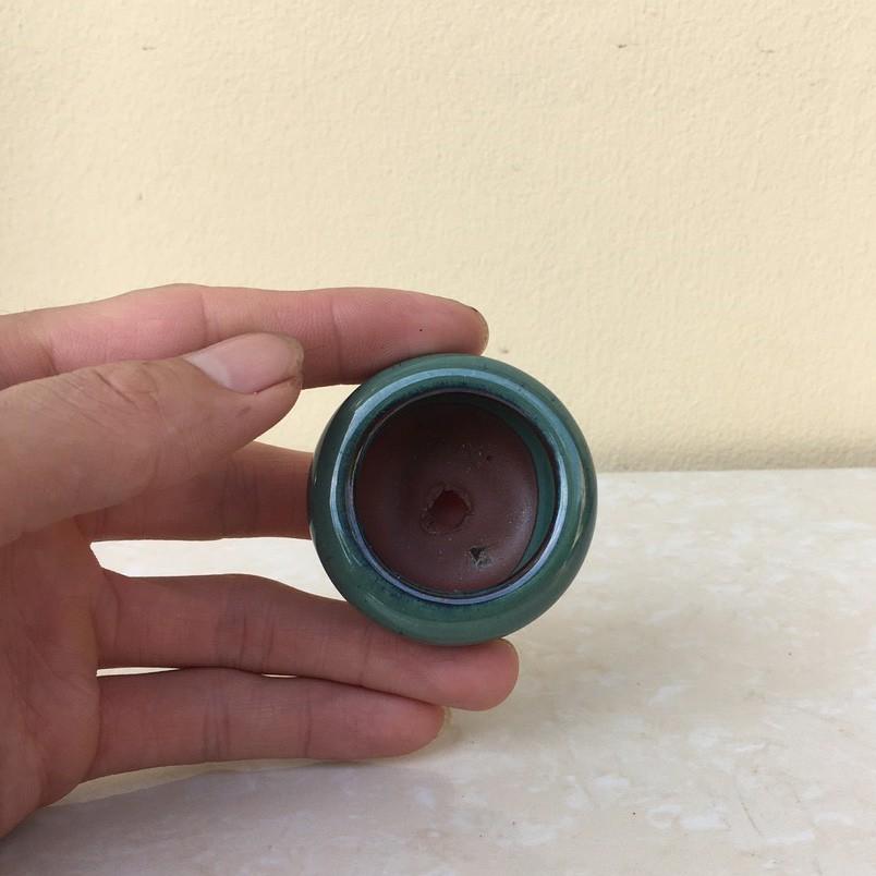 Chậu bonsai Tròn siêu mini men hỏa biến gốm Bát tràng 1 size BM-55