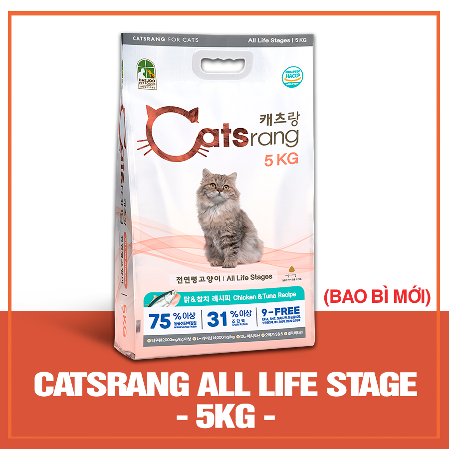 Thứ ăn hạt CATSRANG Hàn Quốc - Túi ZIP chiết 1KG thức ăn cho mèo lớn, mèo con Catrang