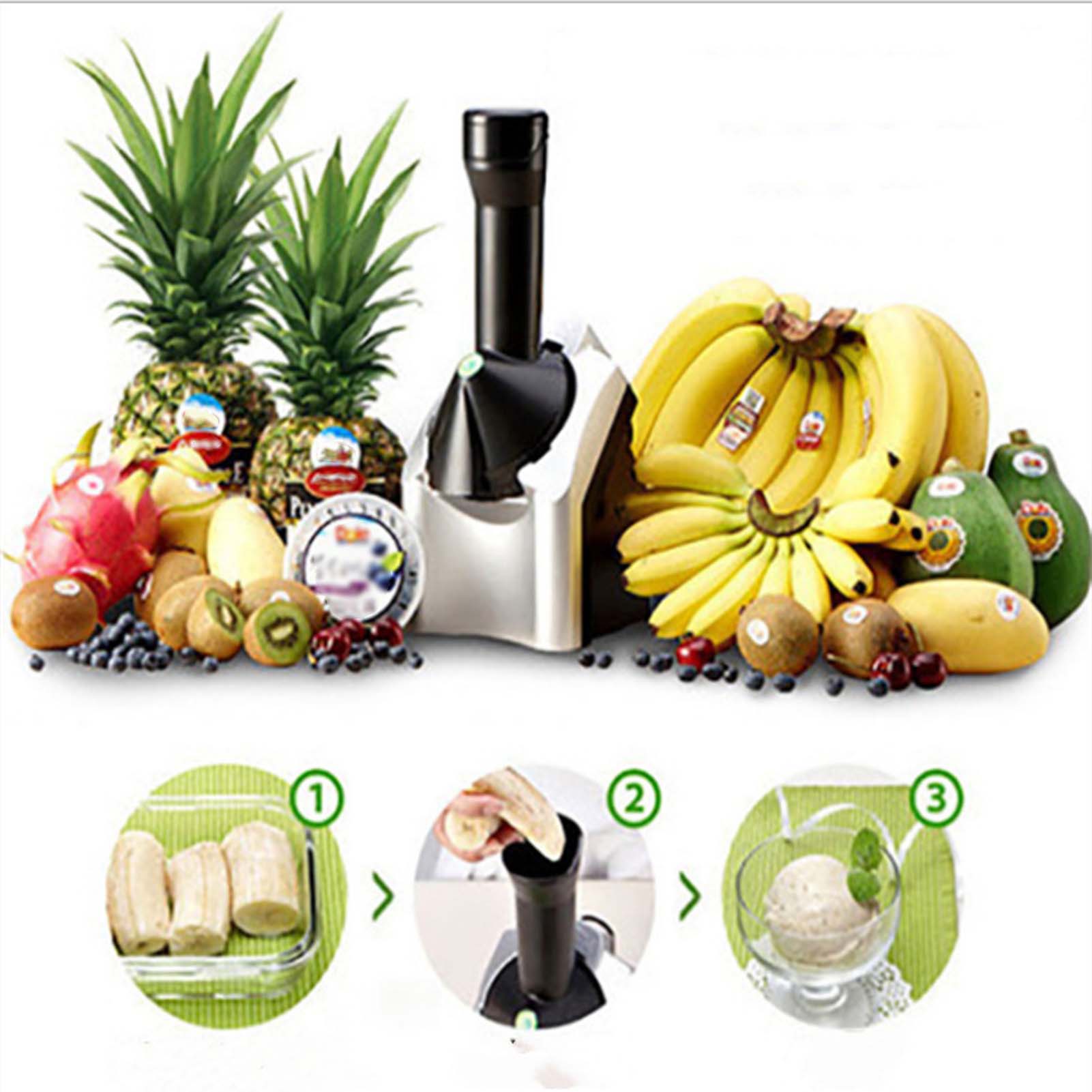 Máy làm kem lạnh trái cây gia đình tốt cho sức khỏe, làm món tráng miệng, dễ vệ sinh