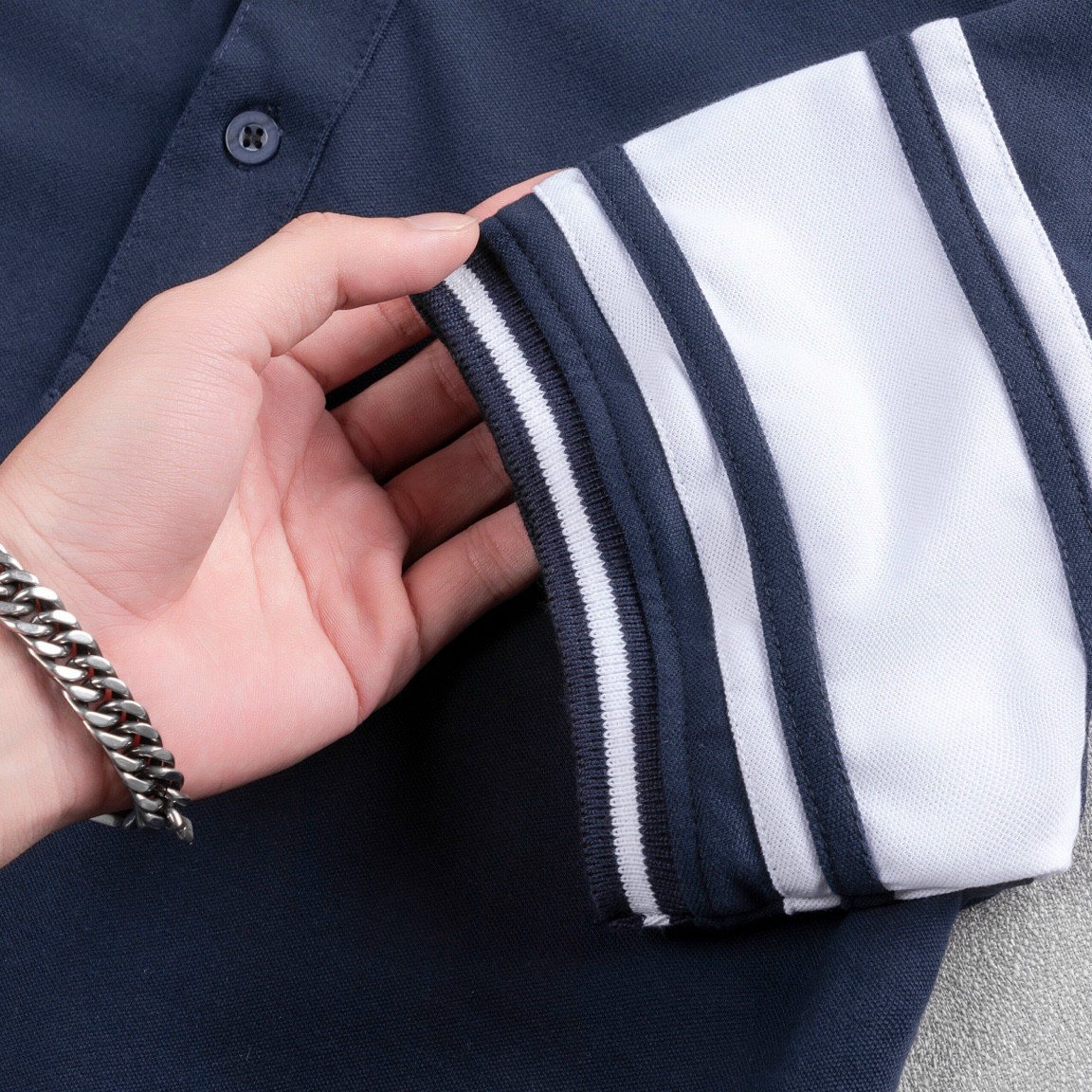 Áo thun POLO nam cá sấu có cổ bẻ phối sọc ngang ở cổ cao cấp Nexx&Dee PL18