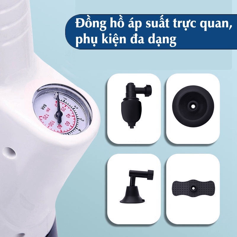 Cây thông tắc bồn cầu, nhà vệ sinh đa năng thế hệ mới- Dụng cụ thông tắc bồn cầu, cống bằng khi nén áp lực siêu mạnh bơm liền thân - Hàng Chính Hãng