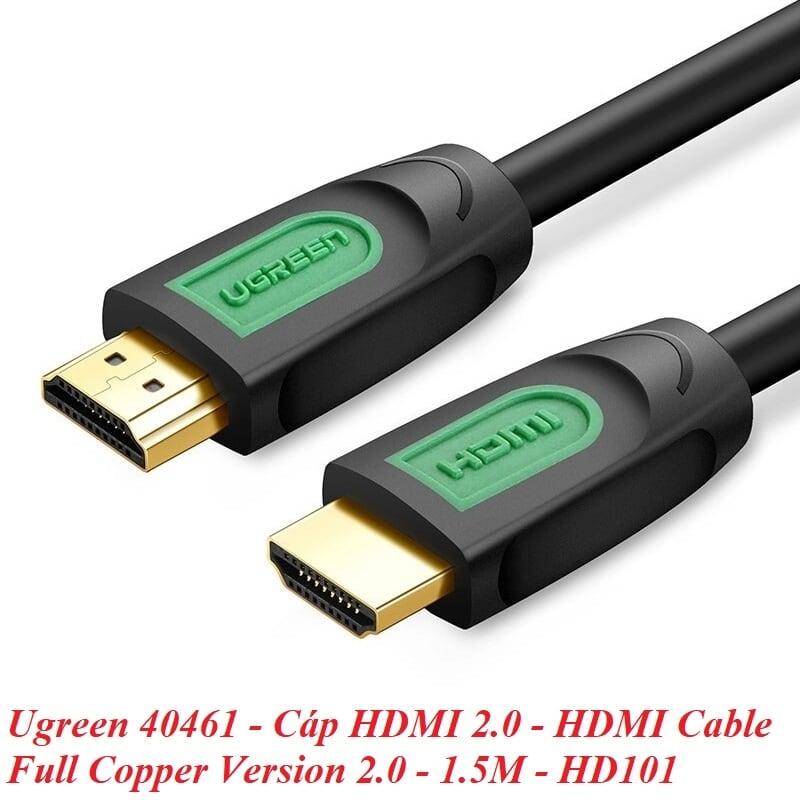 Ugreen UG40461HD101TK 1.5M màu Đen Cáp tín hiệu HDMI chuẩn 1.4 hỗ trợ phân giải 4K * 2K 60hz - HÀNG CHÍNH HÃNG