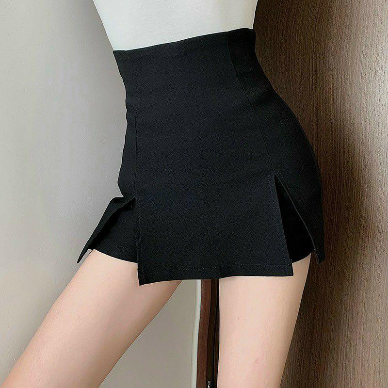 Quần short nữ giả váy xẻ đùi quần sooc chất tuyết mưa lưng cao không xù lông hottrend Banamo Fashion 637