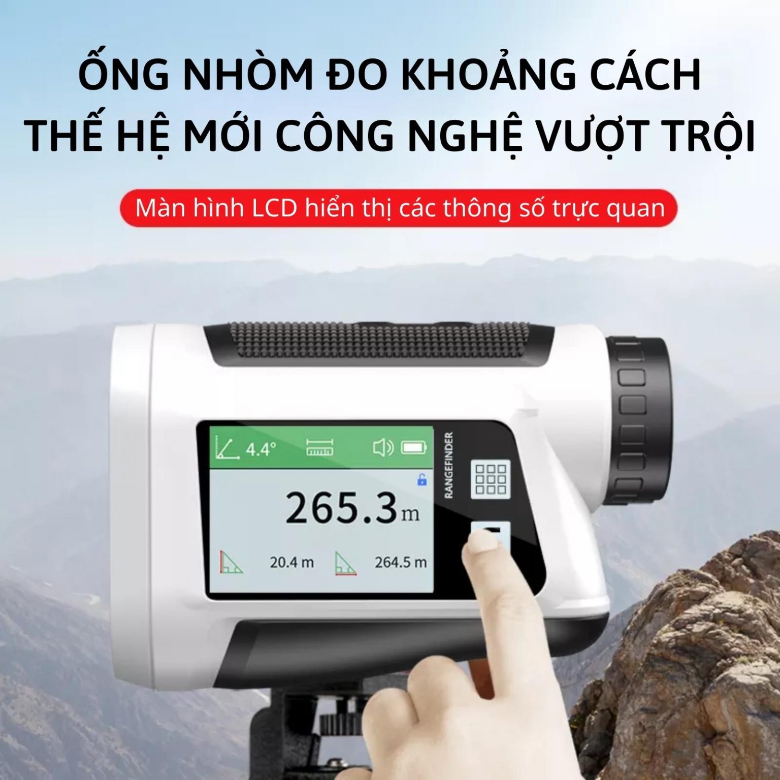 Ống nhòm đo khoảng cách Mavis Future đo đến 800m, pin sạc, màn hình LCD, có bù góc, đo góc nghiêng, đo thẳng, đo đạc và bản đồ, an ninh, quan sát, môi trường lâm nghiệp, đi rừng, sân golf, khảo sát ngoài trời - hàng chính hãng