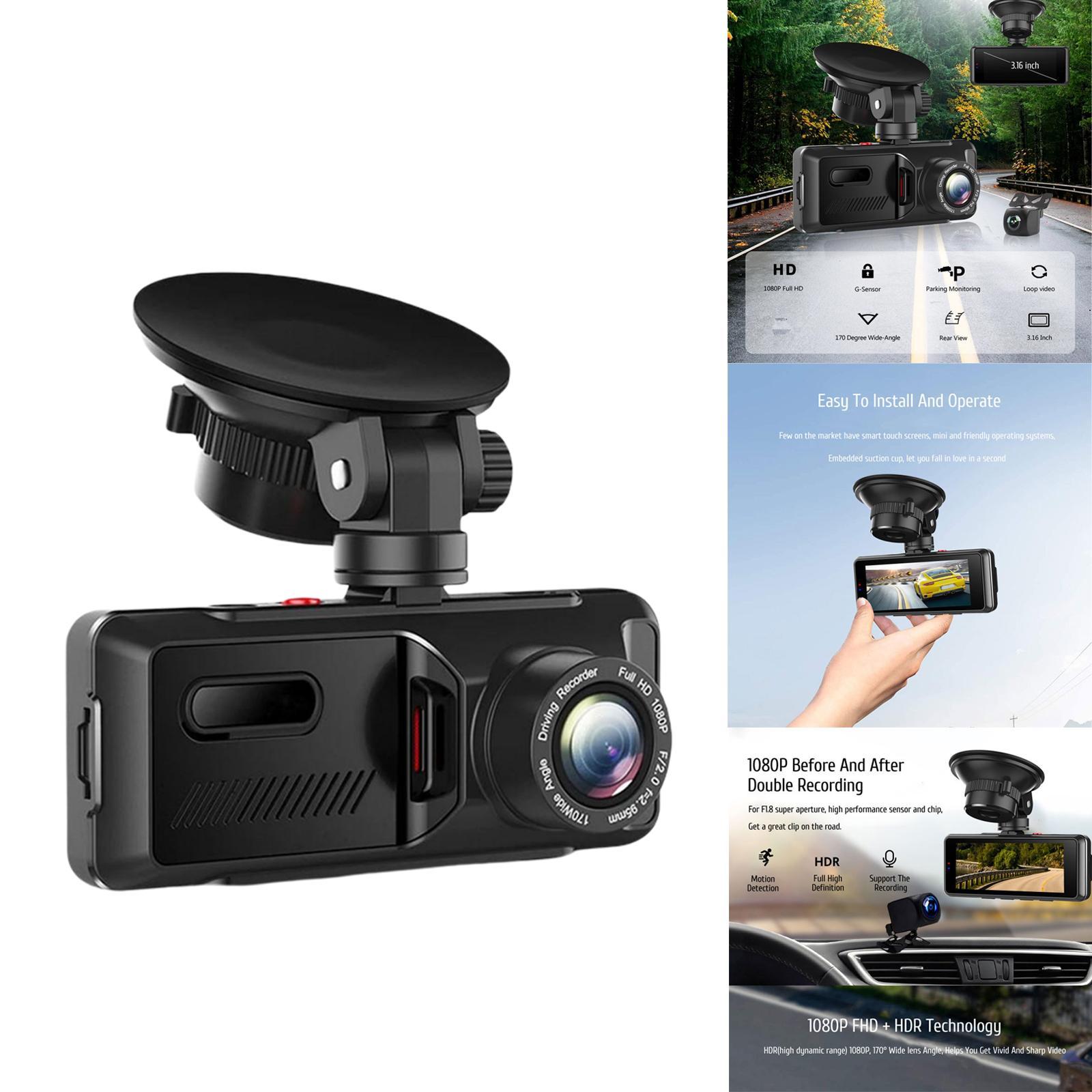 Dash cam IR Night Gravity Sensor 3.16 inch IPS Screen 30FPS Camera DVR Video Recorder Dash cam Recorder Car Camera Monitor for Vehicles Auto