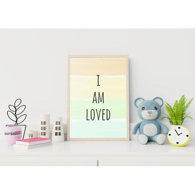 Tranh treo tường | Tranh cho bé-I am loved Inspirational kids wall art 39 , tranh canvas giá rẻ