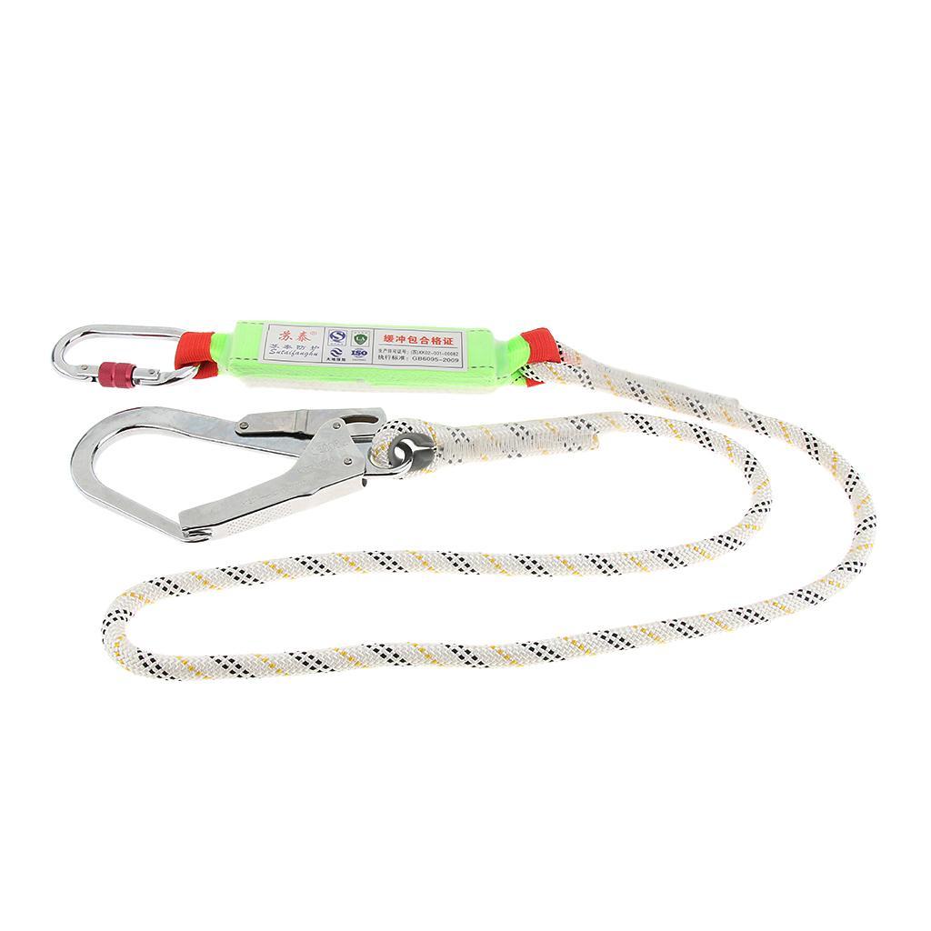 15KN Safety Lanyard Climbing Fall Protection Harness Belt Carabiner Rope