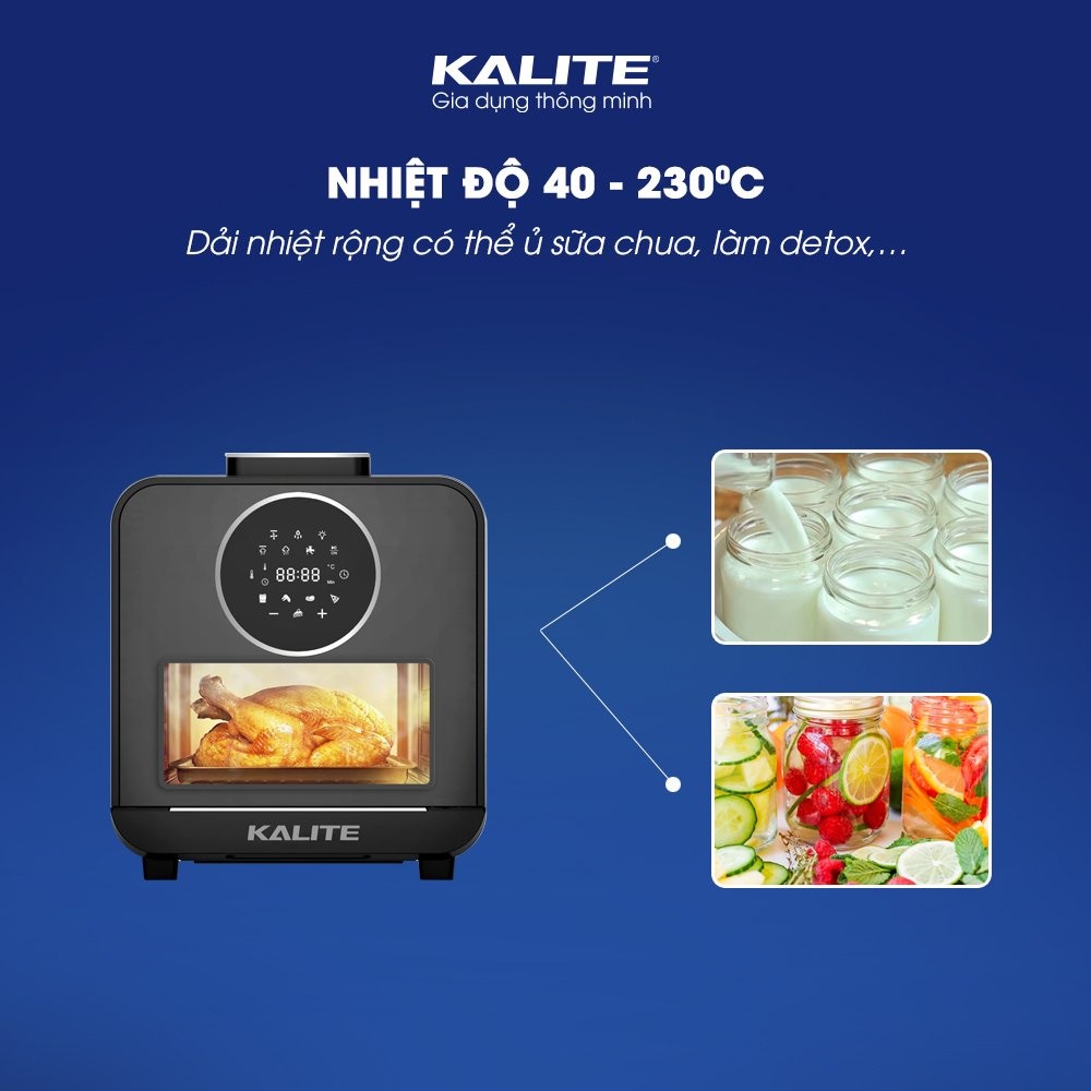 Nồi Chiên Hấp Kalite Steam Star, 15Lit - 2620W, Hấp Chiên 2in1, Hàng chính hãng