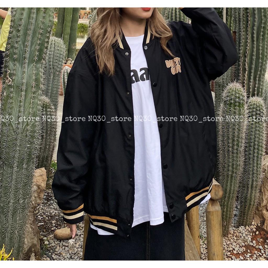 Áo Khoác Bomber Jacket DIRTY Dù 2 Lớp Form Rộng Nam Nữ Ullzang Unisex