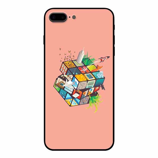 Ốp lưng in cho Iphone 7 Plus/ 8 Plus  Rubik Cube