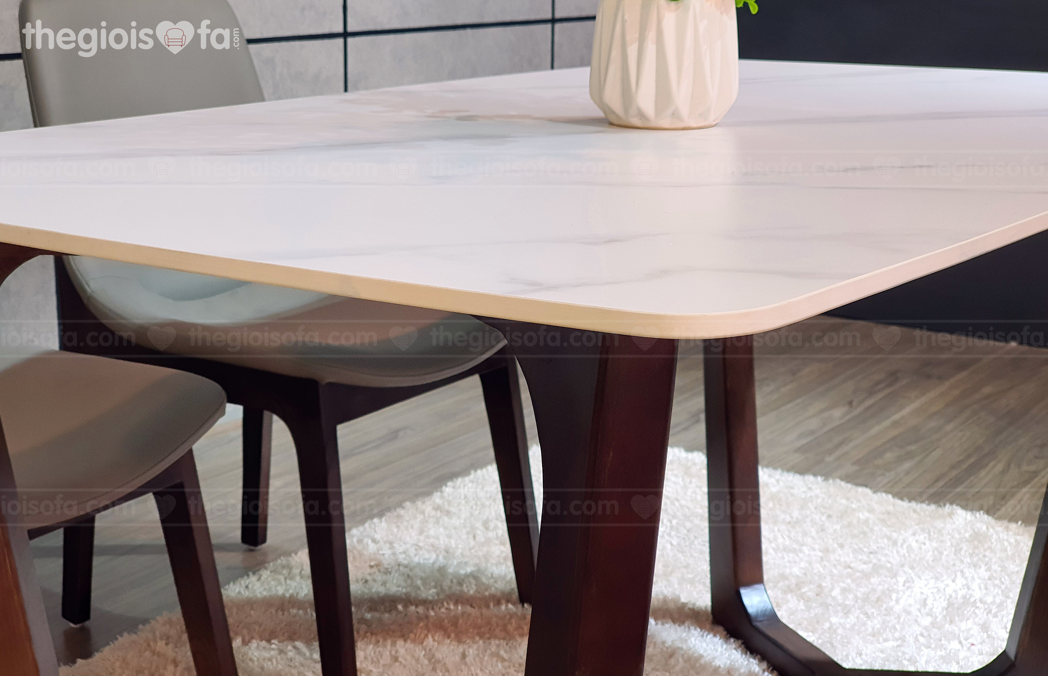 Bàn ăn 4 ghế Genoa – mặt đá ceramic cao cấp