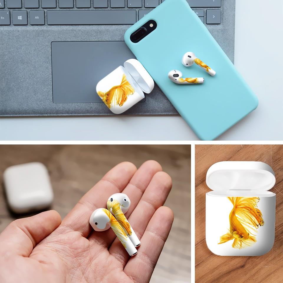 Miếng dán skin cho AirPods in hình Cá chọi betta - bet007 (AirPods ,1 2, Pro, TWS, i12)