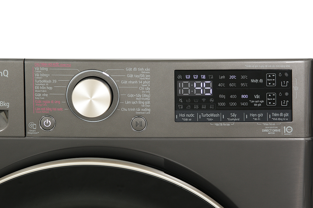 Máy giặt sấy LG AI DD Inverter giặt 14 kg - sấy 8 kg FV1414H3BA - Hàng chính hãng - Giao HCM và 1 số tỉnh thành