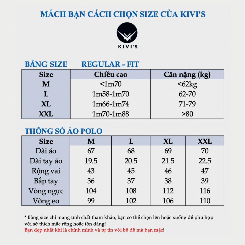 Áo thun nam polo có cổ KIVI'S cao cấp vải Cotton 100% 4 chiều kháng khuẩn, chống nhăn, thoáng mát KIVI'S