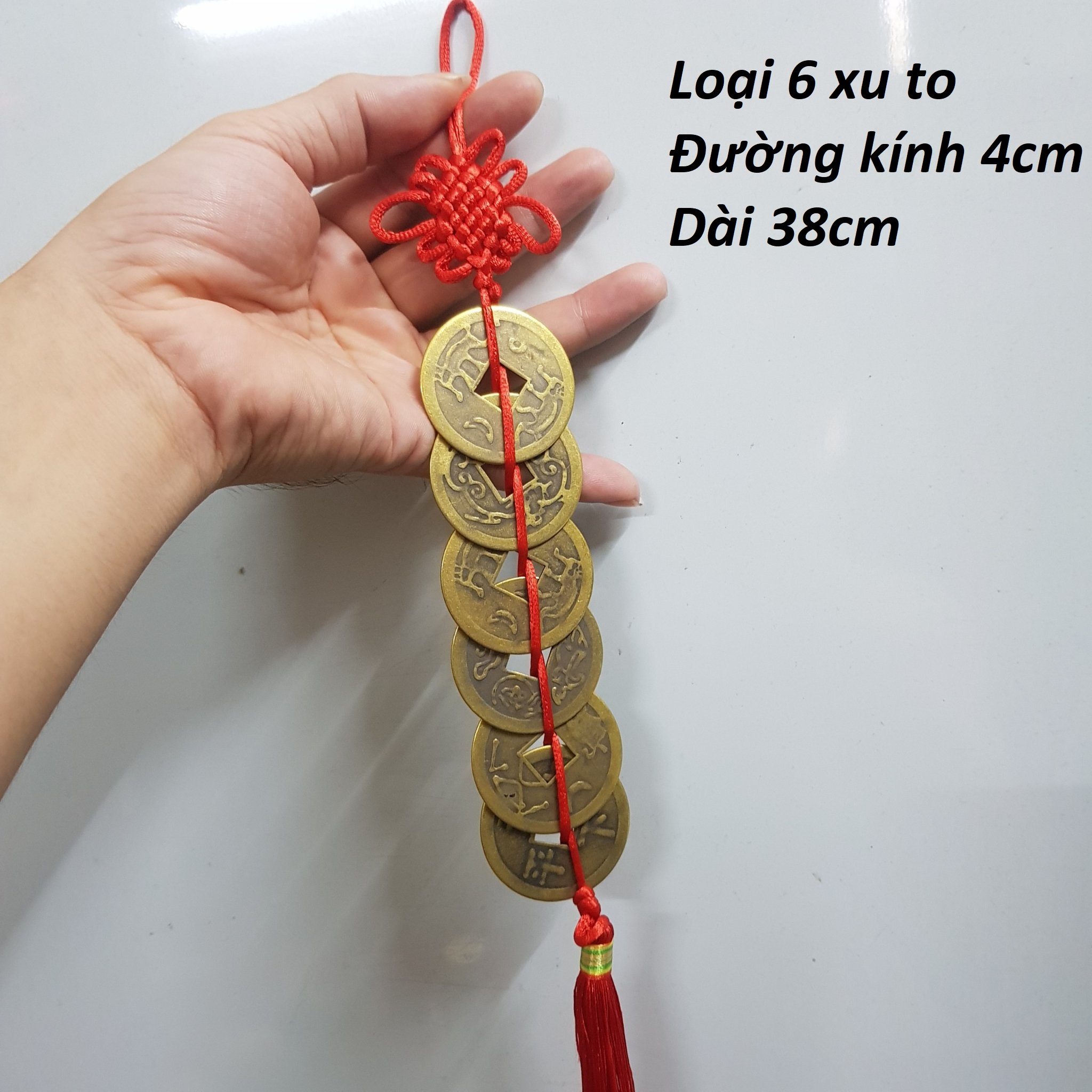 Dây tiền xu ngũ đế phong thuỷ bằng đồng