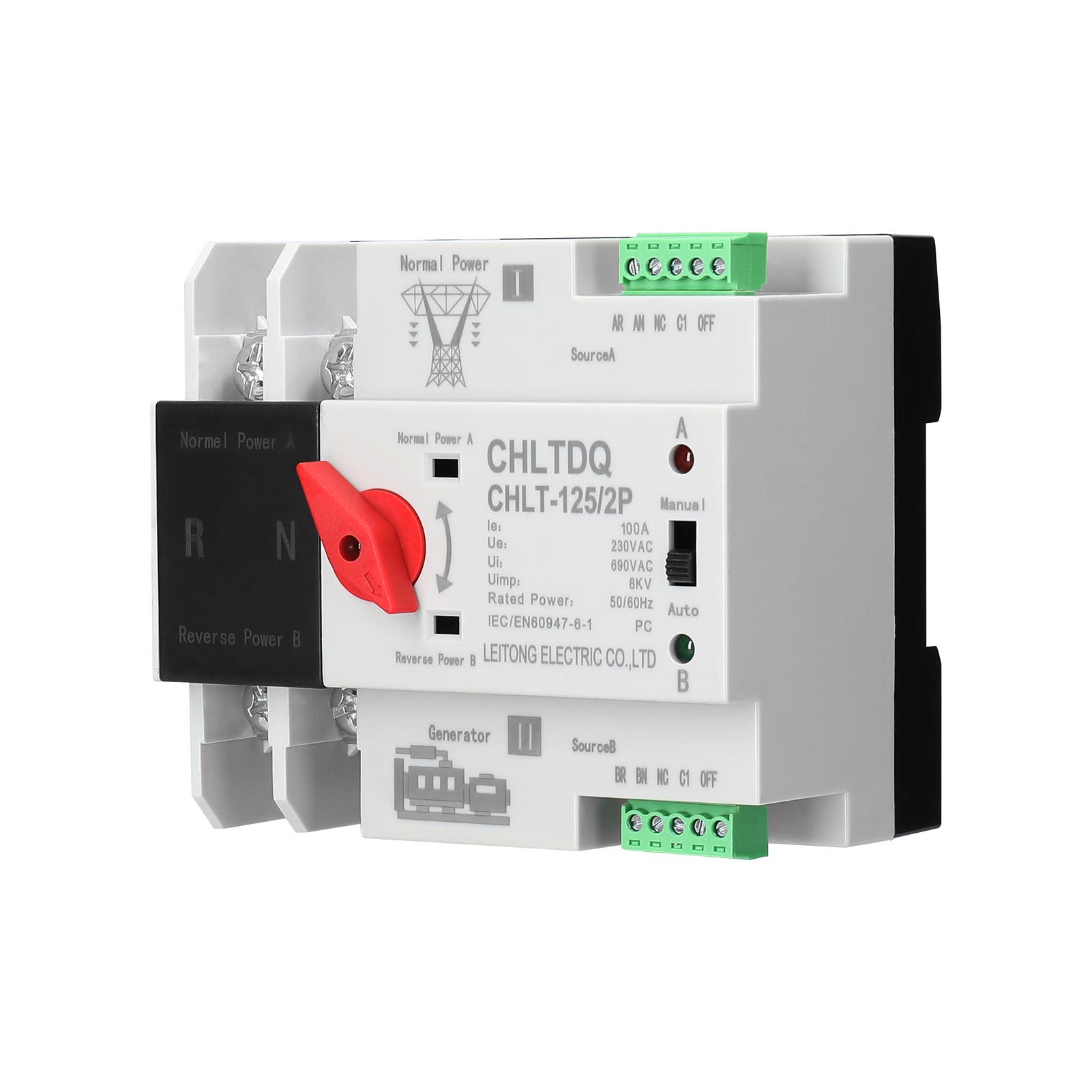 Compact Automatic Transfer Switch Electrical Selector Switches Dual Power Switch Solar Power Rail Type Household Power Transfer Switch