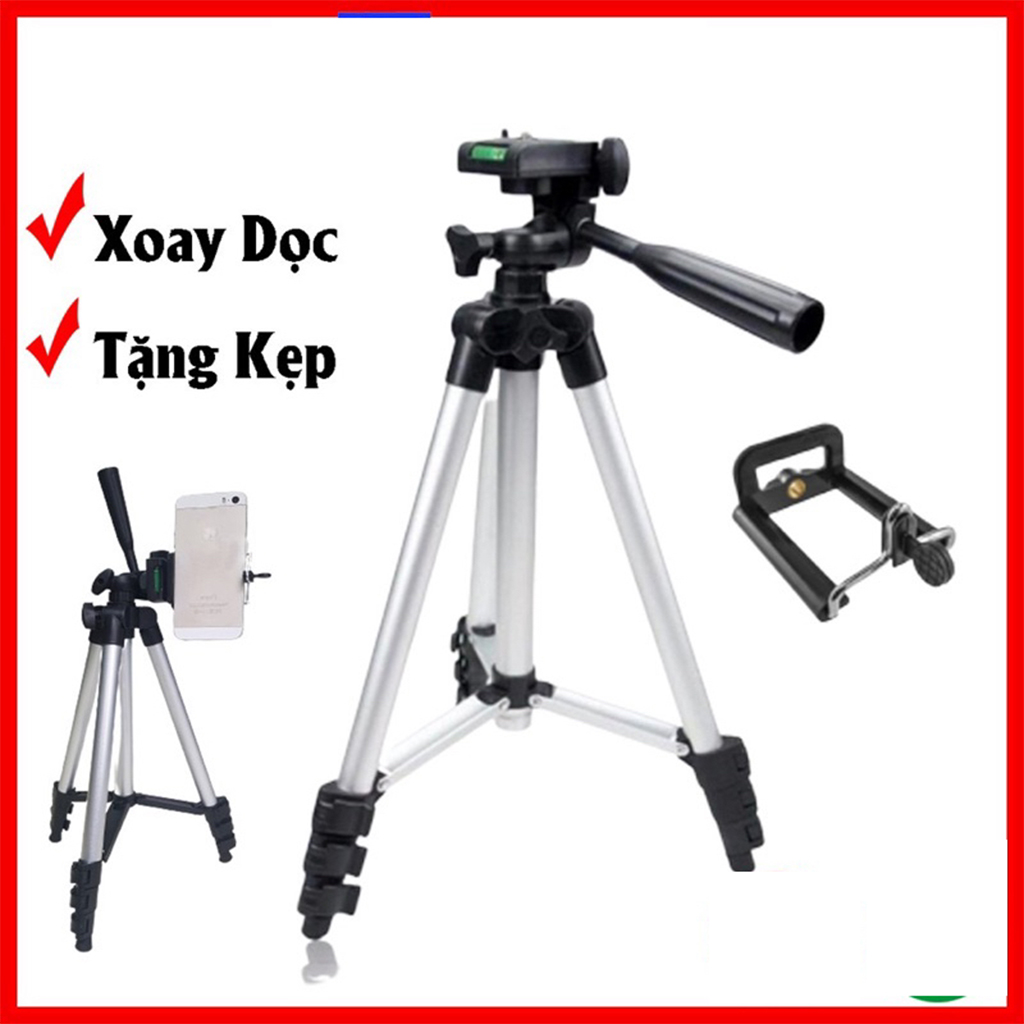 Giá Đỡ 3 Chân Máy Chụp Ảnh TF-3110 Tặng Miếng Kẹp Điện Thoại Gậy 3 Chân Livestream, Quay Tiktok, Chụp Ảnh 