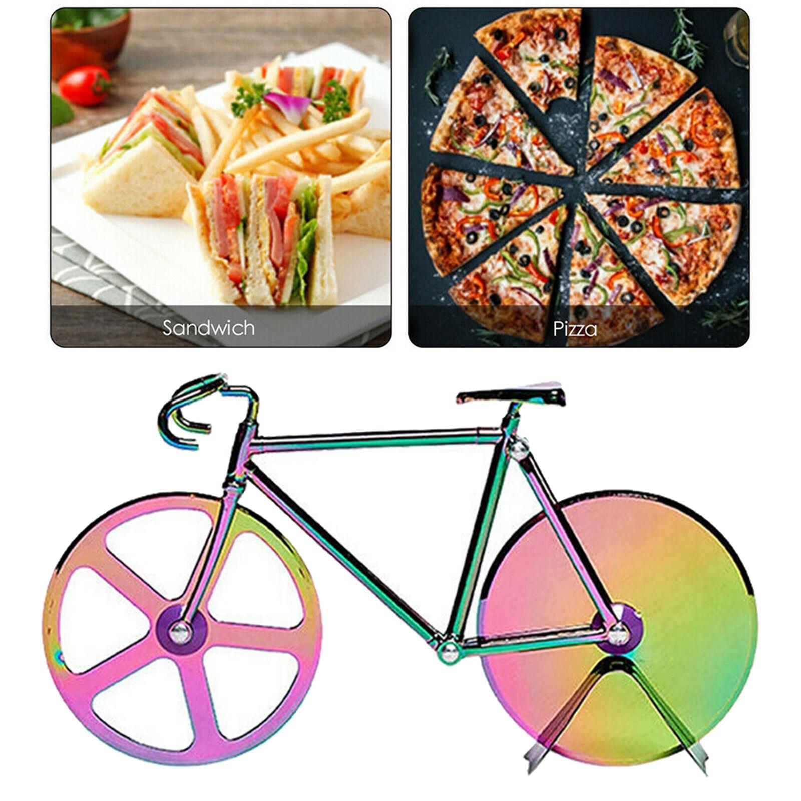 Creative Bicycle Pizza Cutter Stainless Steel Non-Stick Cutting Wheels for Pizza Lovers