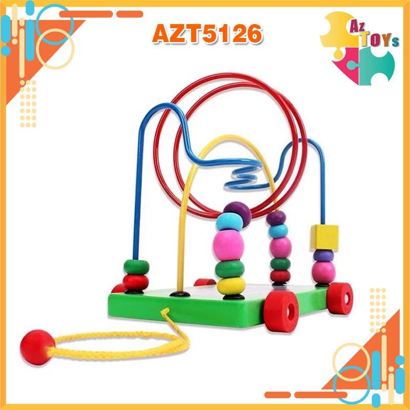 Xe Luồn Hạt Bằng Gỗ Rèn Sự Khéo Léo Kiên Trì Cho Bé - AZT5126