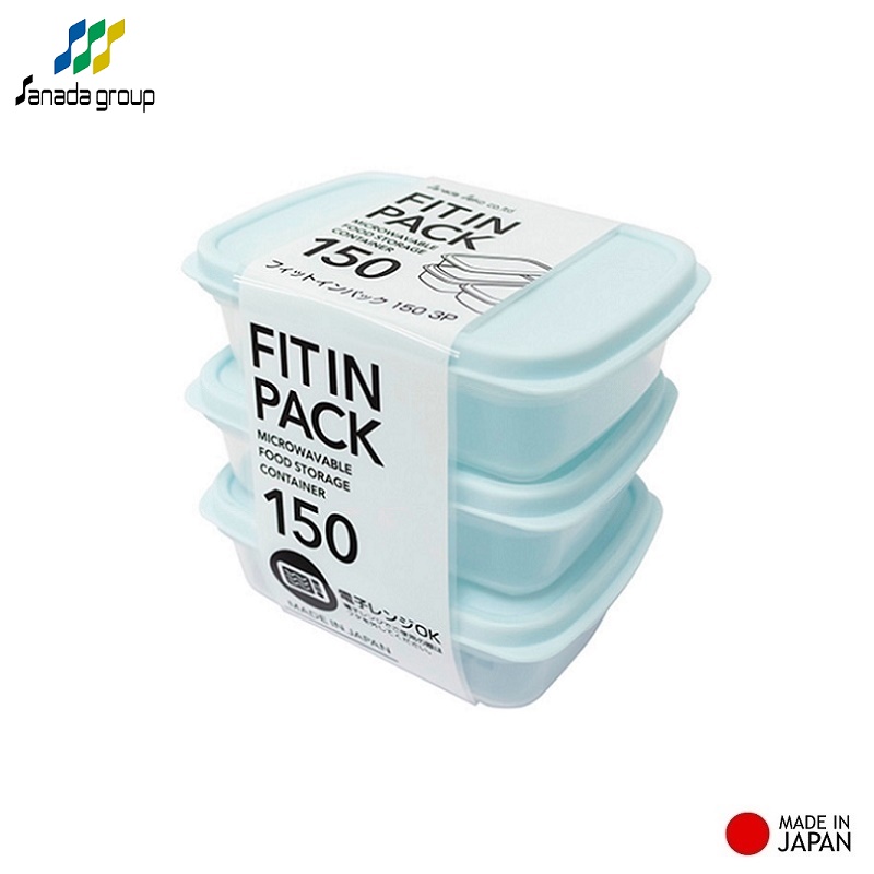 Set 03 hộp thực phẩm nắp mềm Fit in Pack hàng Made in Japan