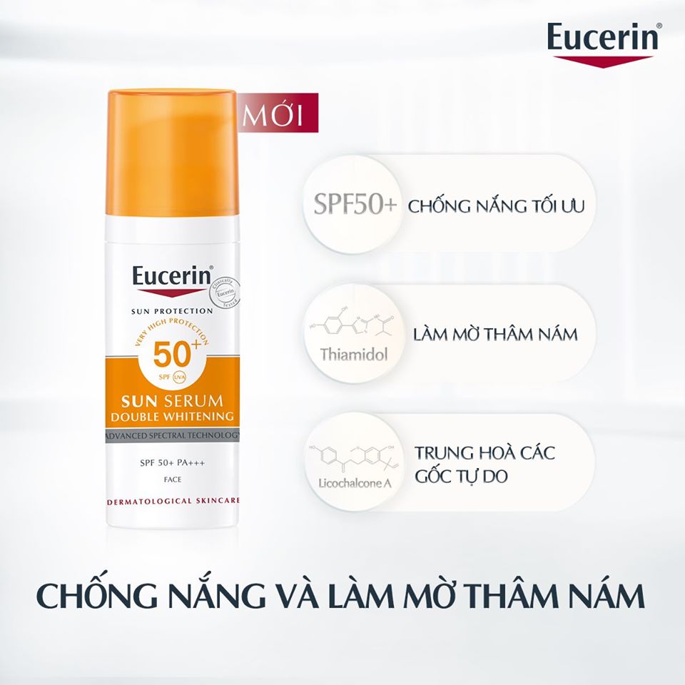 Kem chống nắng dưỡng trắng da Eucerin Sun Serum Spotless Brightening SPF50+ 50ml (Nhập khẩu)