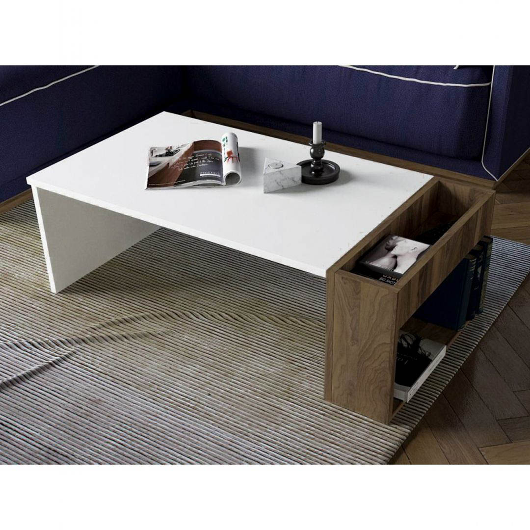 Bàn trà gỗ hiện đại SMLIFE Carrera | Gỗ MDF dày 17mm chống ẩm | D95xR50xC35cm