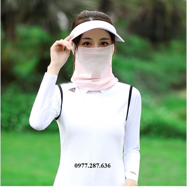 Khẩu trang golf nữ chống nắng tia UV PGM thời trang mềm mại thoáng khí thấm hút mồ hôi cực tốt KT003