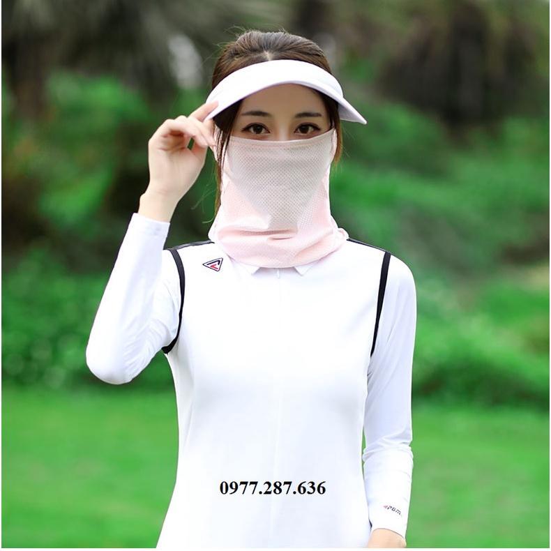 Khẩu trang golf nữ chống nắng tia UV thời trang mềm mại thoáng khí thấm hút mồ hôi KT003