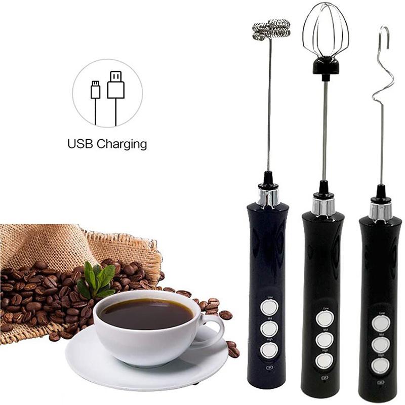 Cầm Tay Điện Trộn Xay Sinh Tố Bọt Sữa Cà Phê Cappuccino Phối Dụng Cụ USB Sạc Không Bong Bóng Máy Làm Đánh Di Động