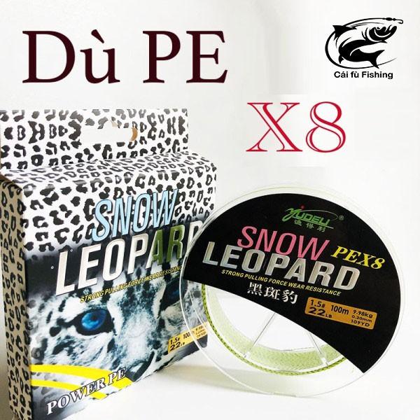 Dù Câu Dù Pe Lure Snow LeoPard PE X8 Siêu Bền Cao Cấp Dài 100M