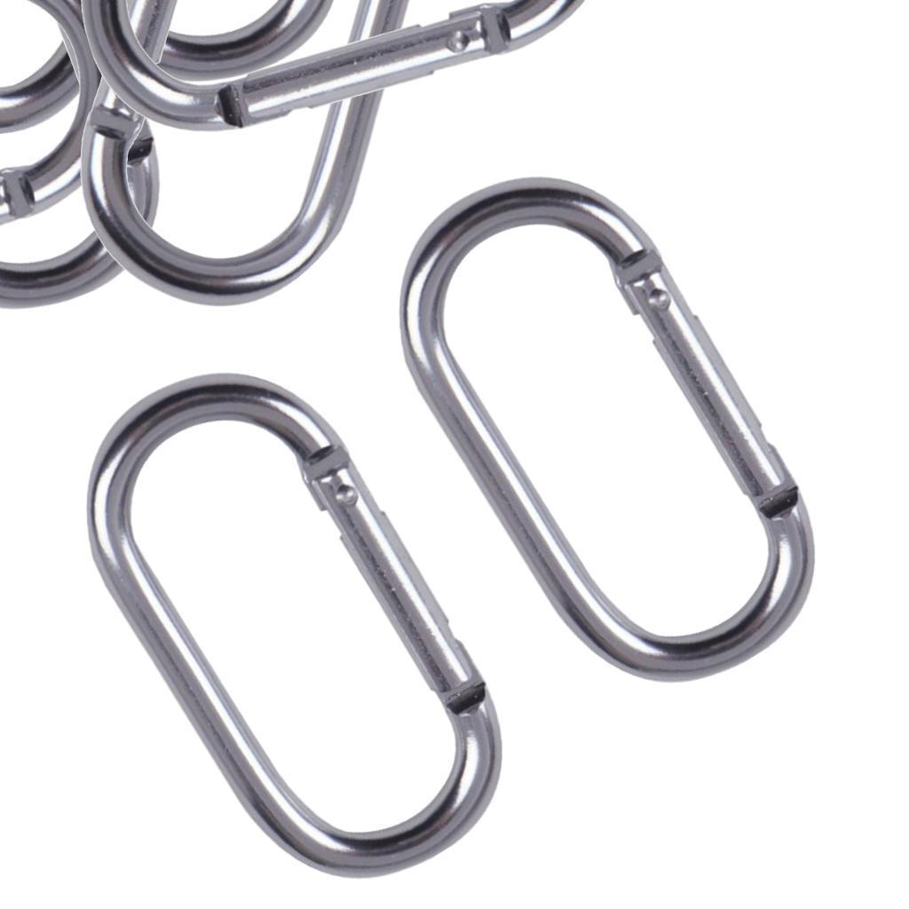 3x10x Locking Carabiner Clip Snap Hook Spring Karabiner Small Keychain Silver