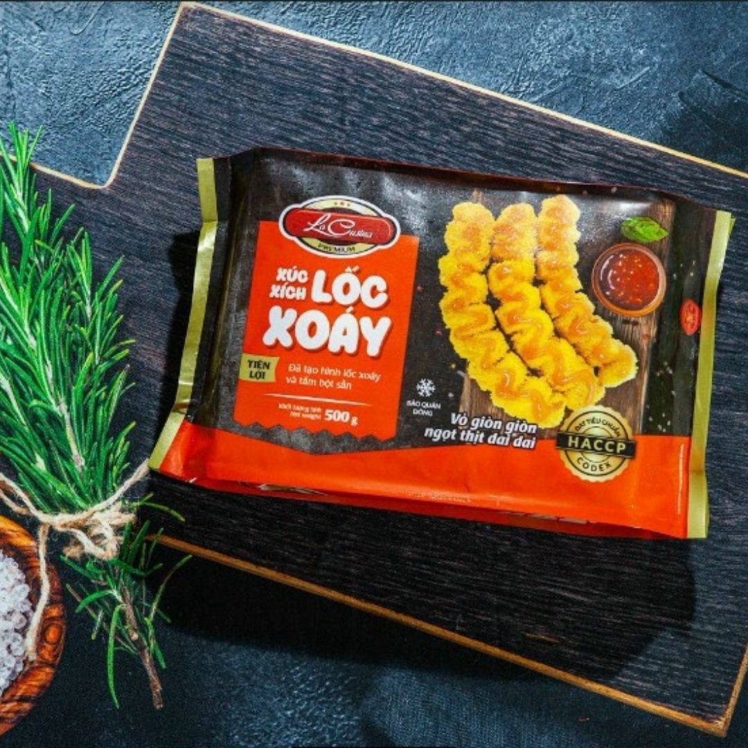 XÚC XÍCH LỐC XOÁY TẨM BỘT DAI DAI GIÒN GIÒN XOẮN LƯỠI 500G SẴN HÀNG GIAO NHANH KHUYẾN MÃI