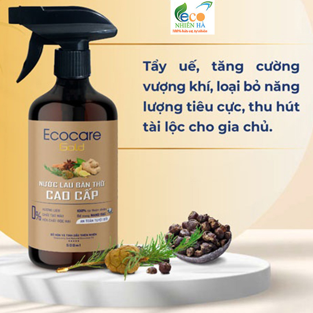 Nước lau bàn thờ cao cấp ECOCARE 500ml tinh dầu hữu cơ, giúp tẩy uế mang vượng khí tài lộc