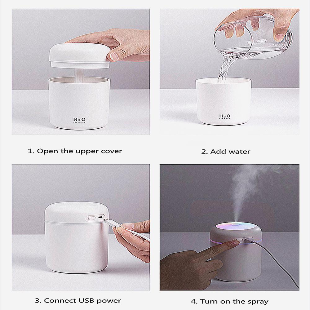 300Ml Xông Tinh Dầu Khuếch Tán Máy Tạo Độ Ẩm Không Khí Xe Hơi USB Siêu Âm Hương Thơm Máy Phun Sương Tạo Ẩm Khuếch Tán Tinh Dầu Di Động Dành Cho Văn Phòng Nhà