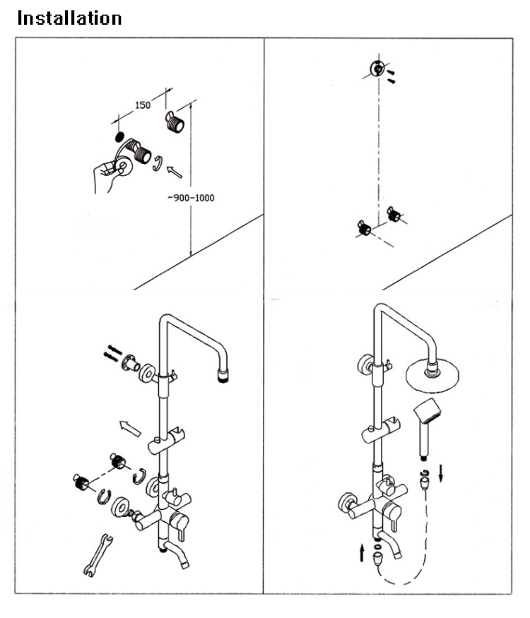 Sen cây tắm đứng RANOX vuông nóng lạnh RN1232