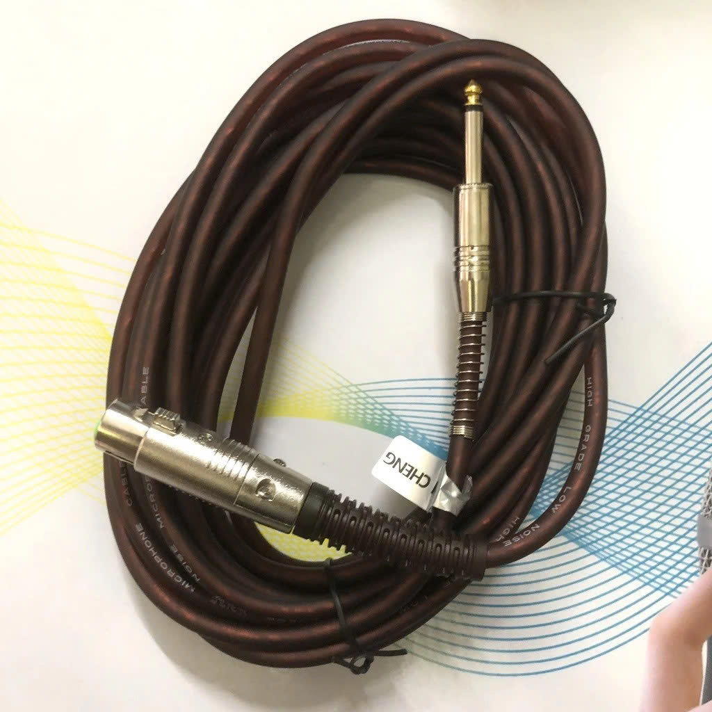 Cáp âm thanh 5M Màu Nâu sang XLR 1 đầu canon cái và 1 đầu 6ly dùng cho micro Karaoke có dây kết nối amply, sound card, mixer, hoặc mixer bàn - Hàng chính hãng