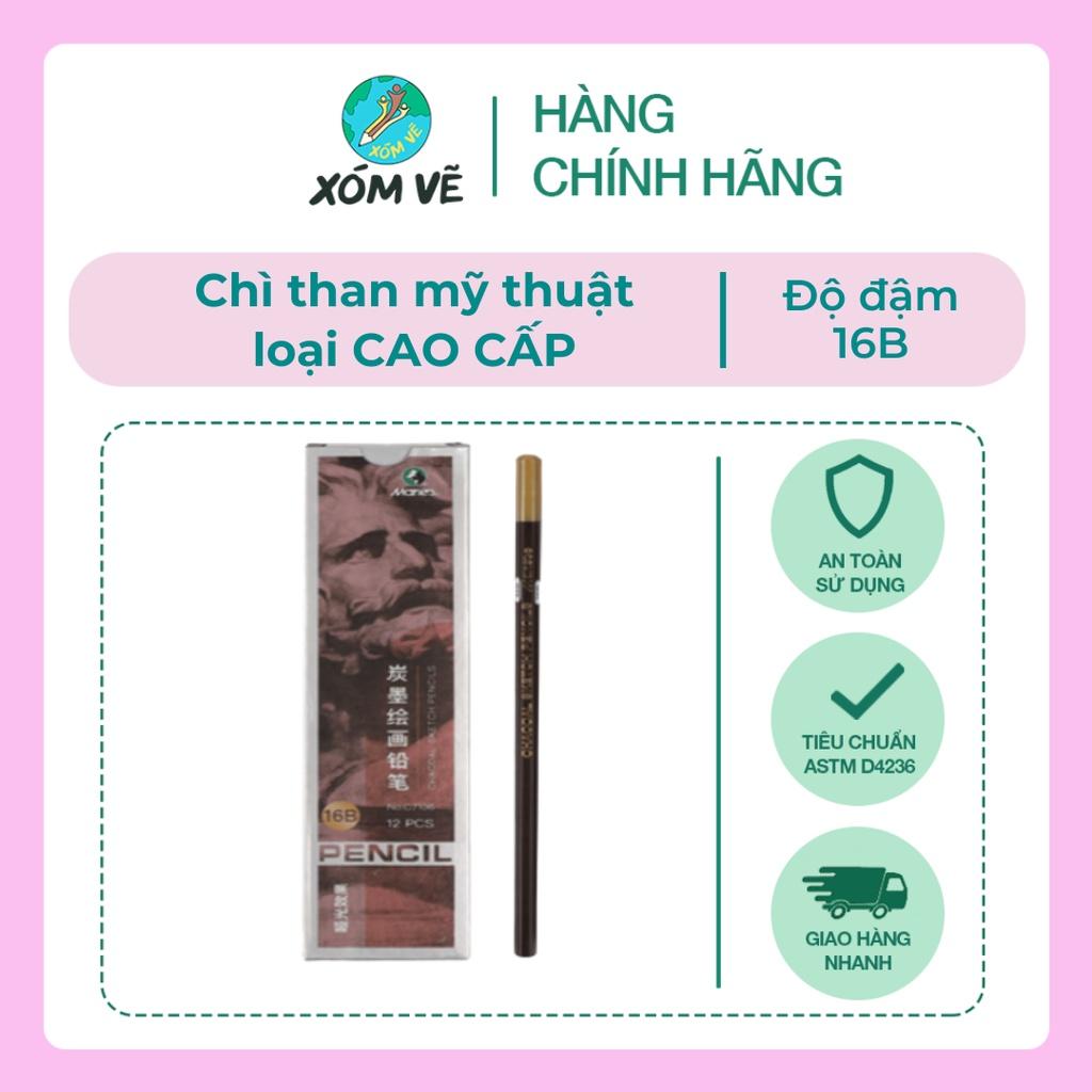 Bút chì than mỹ thuật 16B siêu đậm ️ [CAO CẤP]