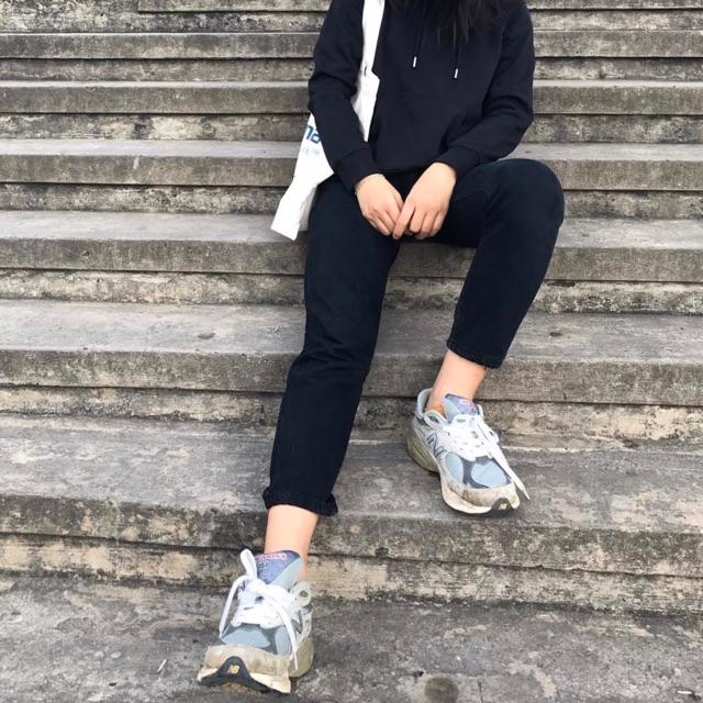 Quần Baggy BoyFriend - Quần Jeans Lưng Cao Trên Rốn Không Giãn [HOT TREND