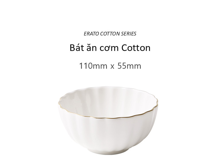 Bộ bát đĩa 5 món - Cotton - Erato - Hàng nhập khẩu Hàn Quốc