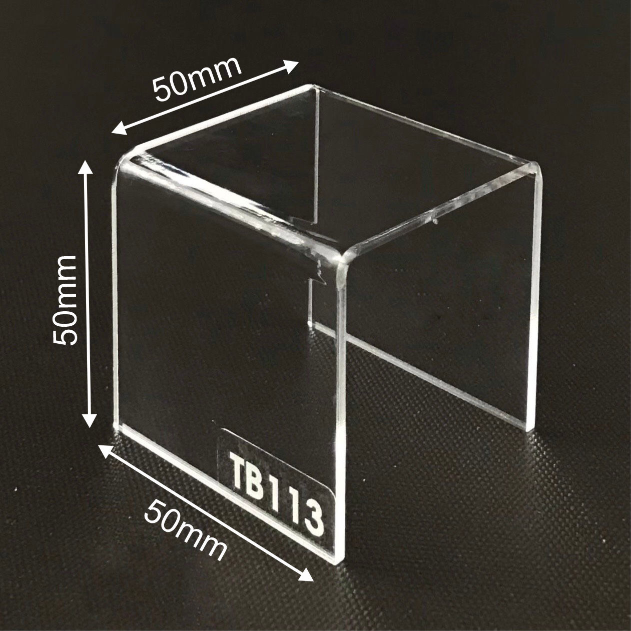 Kệ trưng bày mica 3 mặt uốn Enter TB113 50x50x50mm mica dày 2mm